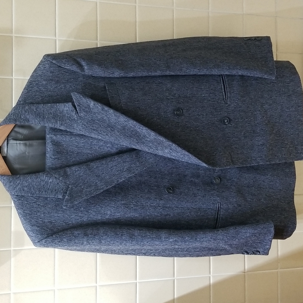 VTG 100% Wool double-breasted tweed gray blue suit pants Mens size 40